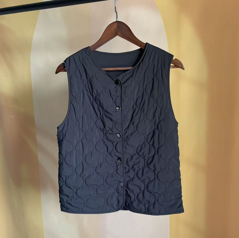 Елек без ръкави от 100% коприна Мулберри с подплата, лек и топъл, кръгло деколте, свободен силует, за есен-зима 2025