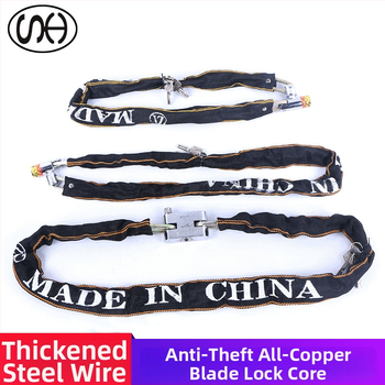 Верижен катинар за велосипед с плат покритие и квадратна глава, манганова стомана, 380 г; подходящ за велосипеди, електрически превозни средства и мотоциклети