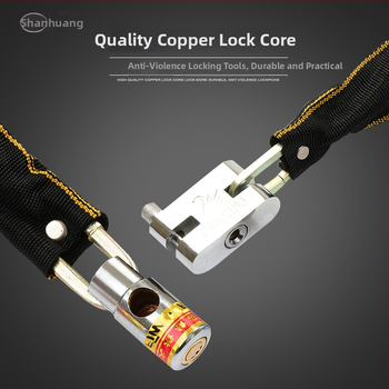 Верижен катинар за велосипед с плат покритие и квадратна глава, манганова стомана, 380 г; подходящ за велосипеди, електрически превозни средства и мотоциклети