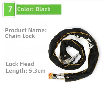 Верижен катинар за велосипед с плат покритие и квадратна глава, манганова стомана, 380 г; подходящ за велосипеди, електрически превозни средства и мотоциклети