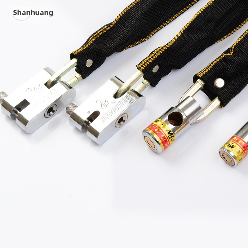 Верижен катинар за велосипед с плат покритие и квадратна глава, манганова стомана, 380 г; подходящ за велосипеди, електрически превозни средства и мотоциклети