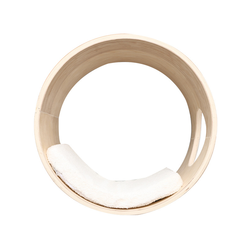 Aventurine Стенна дървена котешка катерачна конструкция с платформа за скачане, изкачваща колона, компактна форма и вградена лежанка и дъска за драскане