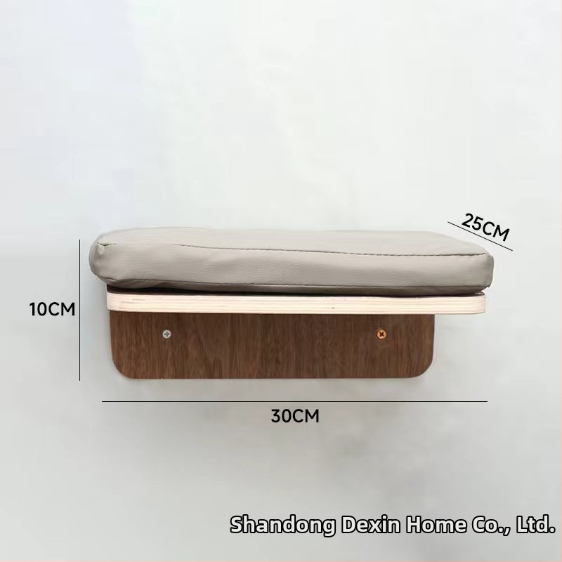 Aventurine Стенна дървена котешка катерачна конструкция с платформа за скачане, изкачваща колона, компактна форма и вградена лежанка и дъска за драскане