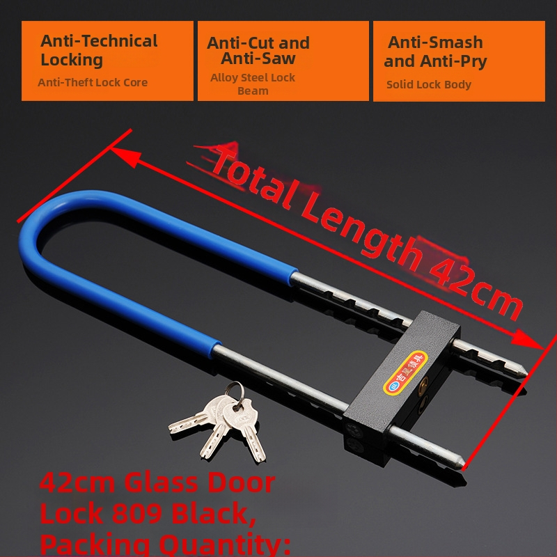 U-tvarovaný zámok pre sklenené dvere a obchody s motocyklami — zliatinová oceľ, značka Shunde Yi, hmotnosť 660–950 g, štýl Light Luxury.