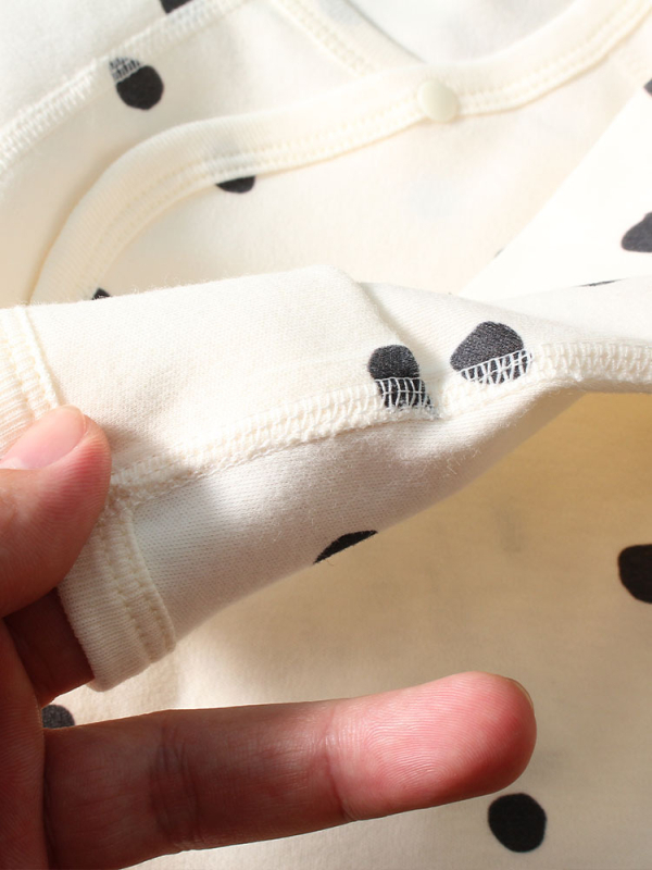 Pamukasti bebi kombinezon s vezanjem na leđima, unisex noćna odjeća za novorođenčad, okrugli izrez, 100% pamuk, pogodno za sve sezone