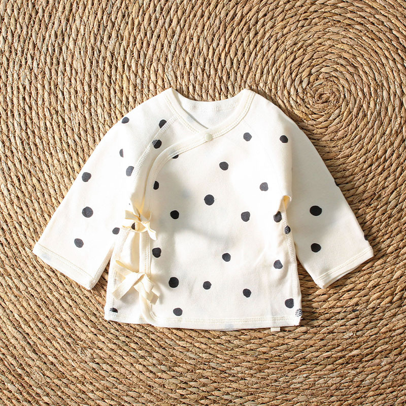 Pamukasti bebi kombinezon s vezanjem na leđima, unisex noćna odjeća za novorođenčad, okrugli izrez, 100% pamuk, pogodno za sve sezone