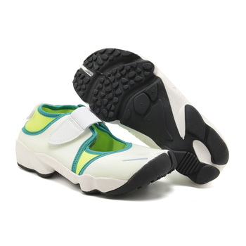 Sandale de plajă cu deget despărțit, respirante, închidere Velcro, partea superioară din bumbac, talpă din cauciuc