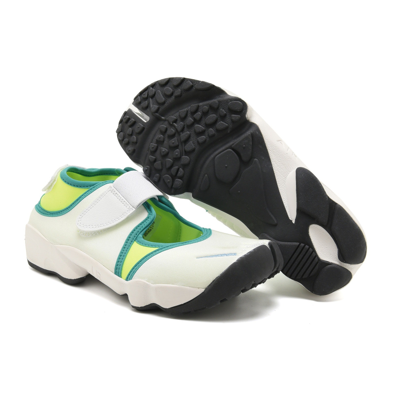 Sandale de plajă cu deget despărțit, respirante, închidere Velcro, partea superioară din bumbac, talpă din cauciuc