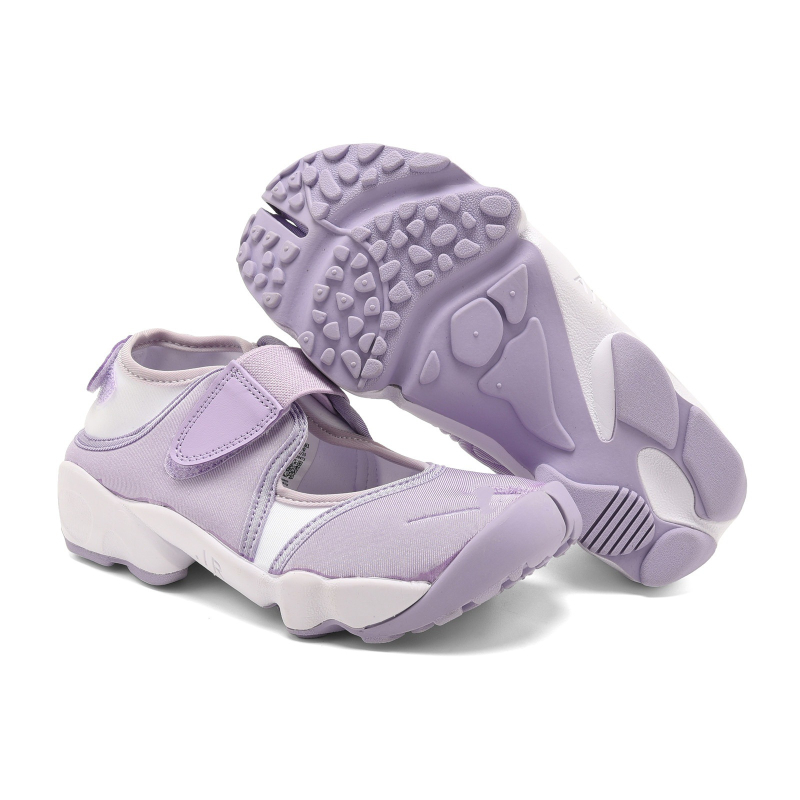 Sandale de plajă cu deget despărțit, respirante, închidere Velcro, partea superioară din bumbac, talpă din cauciuc