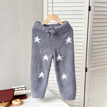 Set pijama pentru copii, imprimeu desen animat, material semi-catifelat, 100% poliester, gros, menține căldura, pentru iarnă, pentru vârsta 3–8 ani