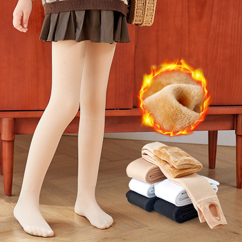 Dječje zimske flisane legice za djevojčice, uzrast 3–8 godina, 75% najlona, visok struk