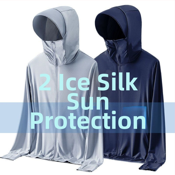 UPF50+ Vanjska jakna od Ice Silk za muškarce i žene, lagana i prozračna, UV zaštita, za ribolov