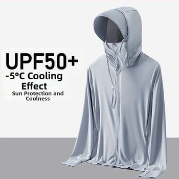 UPF50+ Vanjska jakna od Ice Silk za muškarce i žene, lagana i prozračna, UV zaštita, za ribolov