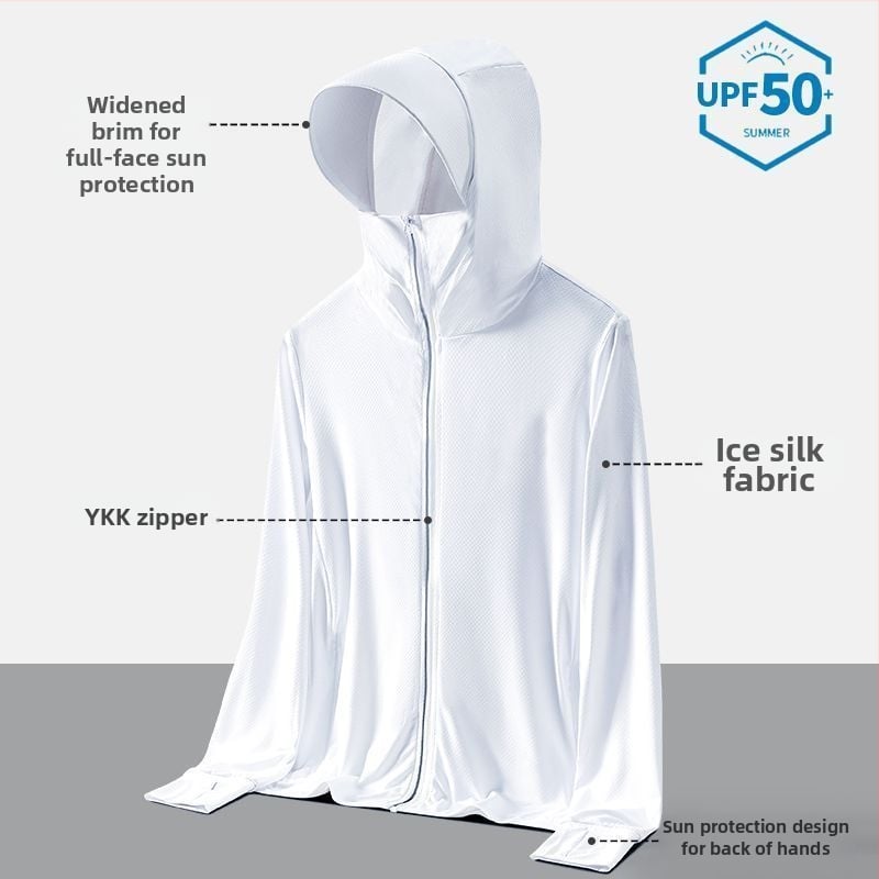 UPF50+ Vanjska jakna od Ice Silk za muškarce i žene, lagana i prozračna, UV zaštita, za ribolov
