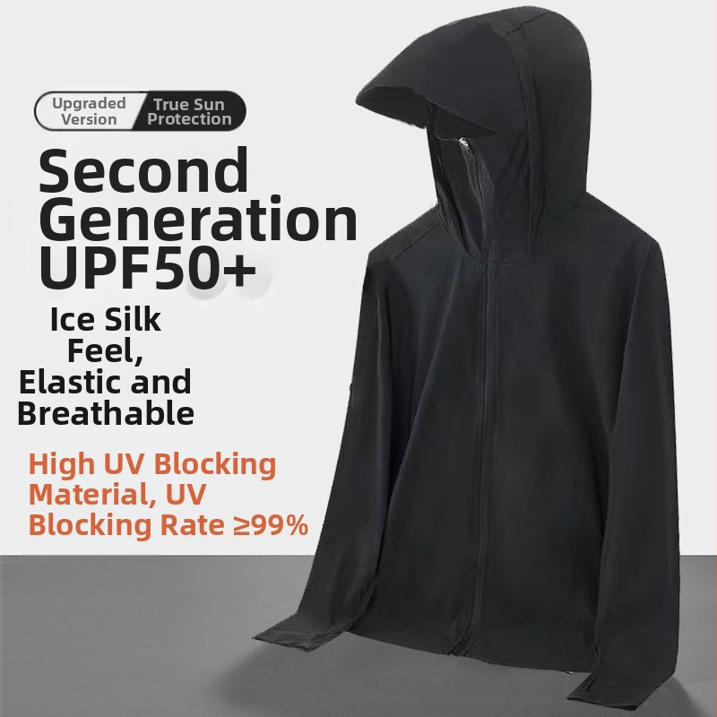 UPF50+ Vanjska jakna od Ice Silk za muškarce i žene, lagana i prozračna, UV zaštita, za ribolov