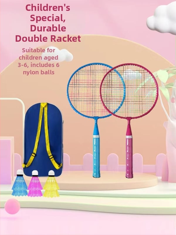 Комплект от две ракетки за деца за бадминтон за начинаещи — тегло 90–94 g, дебелина на дръжката G4, струни от найлон
