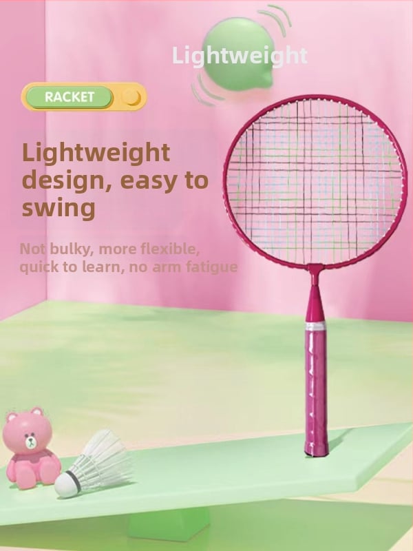 Комплект от две ракетки за деца за бадминтон за начинаещи — тегло 90–94 g, дебелина на дръжката G4, струни от найлон