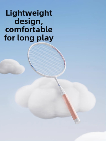 Ракета за бадминтон за деца и юноши, ултра-лека, издръжлива за тренировки (единична и двойна), 95–100 g, рамка от алуминиева сплав, струни от фибър, средна твърдост