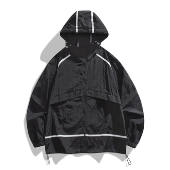 Jakna s kapuljom za UV zaštitu UPF50+, prugasta, od najlona, lagana i brzo sušeća