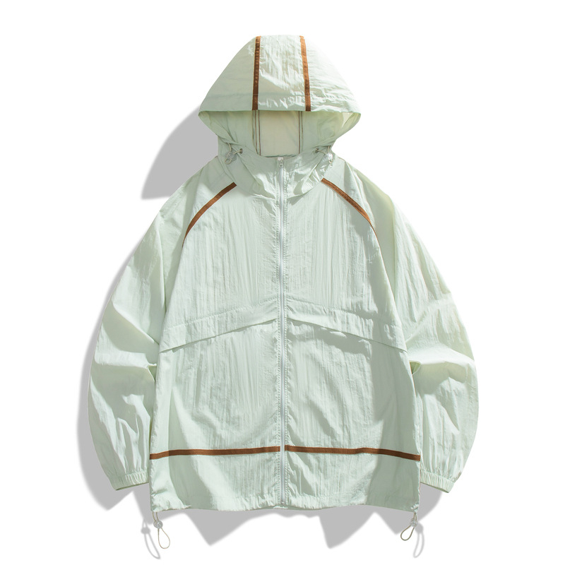 Jakna s kapuljom za UV zaštitu UPF50+, prugasta, od najlona, lagana i brzo sušeća