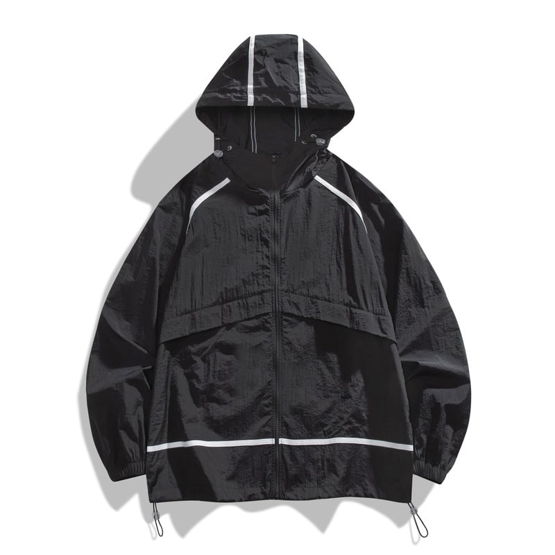 Jakna s kapuljom za UV zaštitu UPF50+, prugasta, od najlona, lagana i brzo sušeća