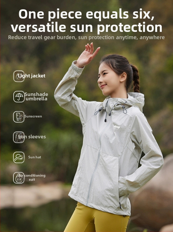 Lagana, prozračna jakna s kapuljačom za zaštitu od sunca UPF50+, ljetni casual stil, Ice Silk tkanina