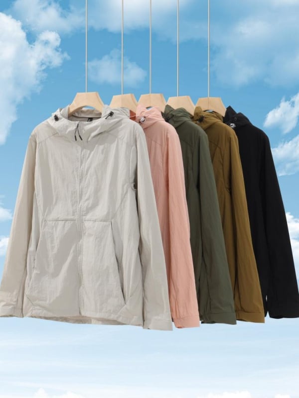 Lagana, prozračna jakna s kapuljačom za zaštitu od sunca UPF50+, ljetni casual stil, Ice Silk tkanina