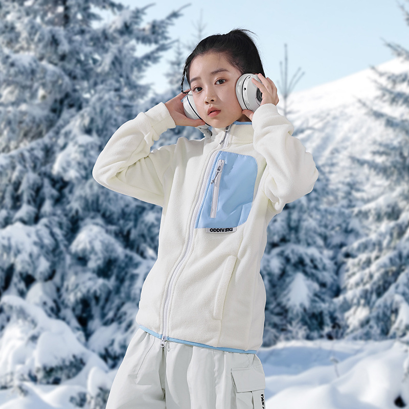 Unisex flis jakna u stilu kardigana, uzorak bočnih blokova boja, vanjska i podstava od polar flisa, toplina 320 g/m2