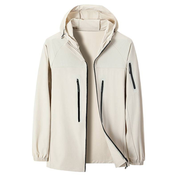 Muška kapuljačasta jakna za zaštitu od sunca, tkanina s 88% najlona u smjesi kemijskih vlakana, zatvarač, korejski stil, bočni džepovi