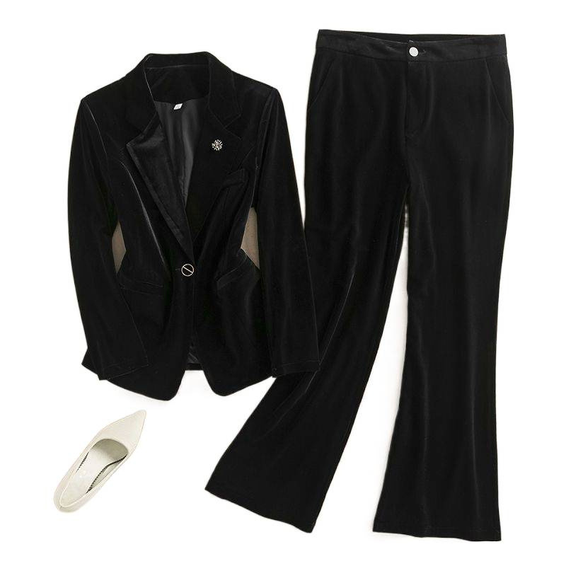 Ženski sako za kostim s polo ovratnikom, chenille tkanina s elastanom, jednostruko kopčanje, rukavi princeze, proljeće 2025