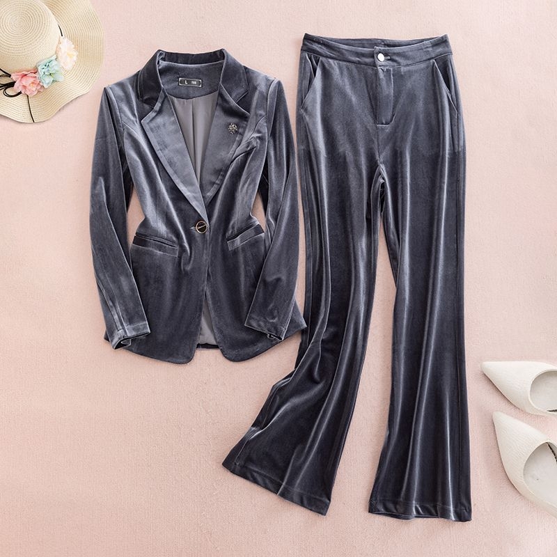 Ženski sako za kostim s polo ovratnikom, chenille tkanina s elastanom, jednostruko kopčanje, rukavi princeze, proljeće 2025