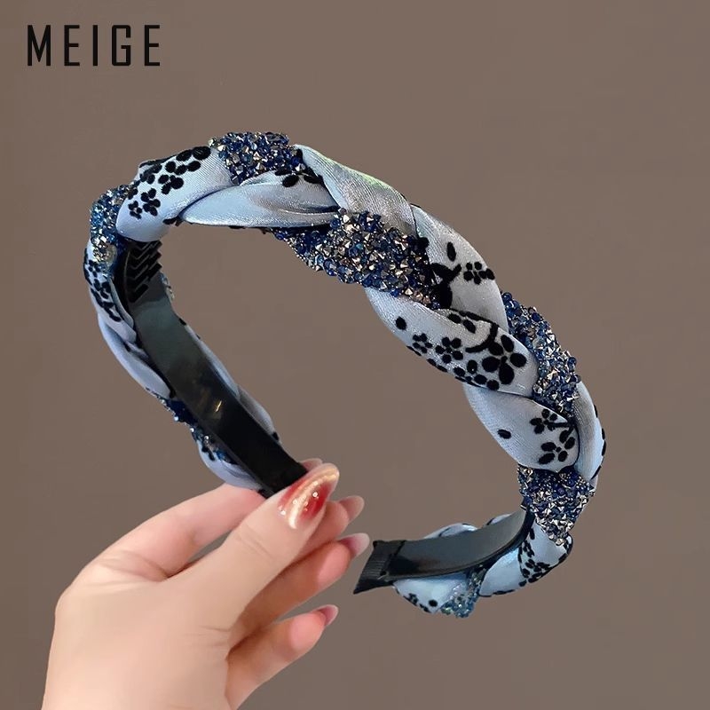 Čelenka za kosu s kristalima, tekstilna, za žene, sladak stil, proljeće 2025