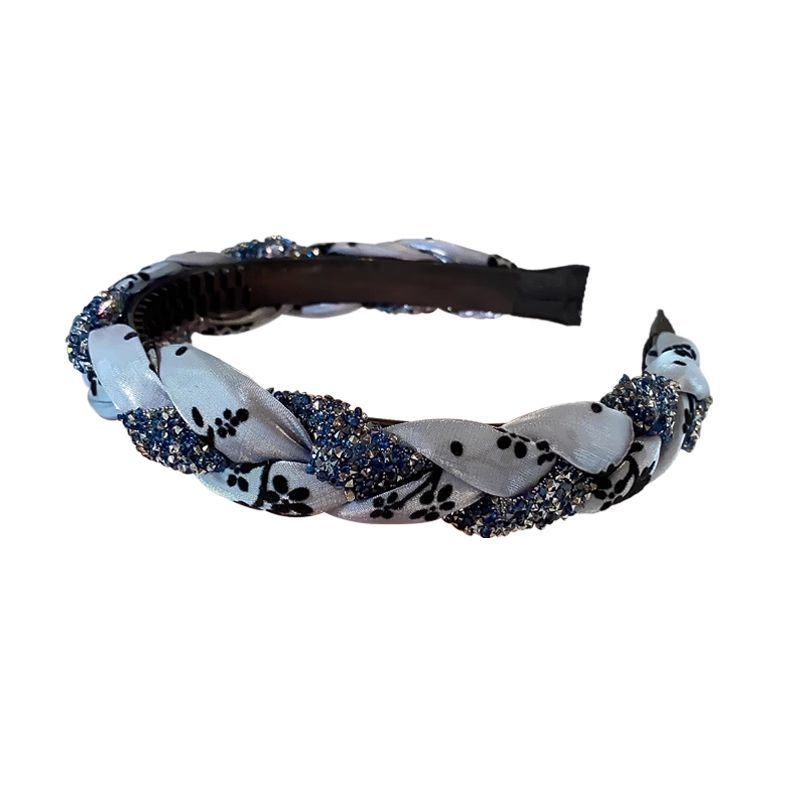 Čelenka za kosu s kristalima, tekstilna, za žene, sladak stil, proljeće 2025
