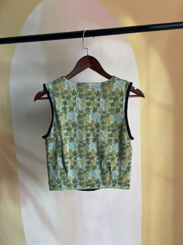 Дамска копринена жилетка без ръкави с подкладка от 100% коприна мулберри и цип