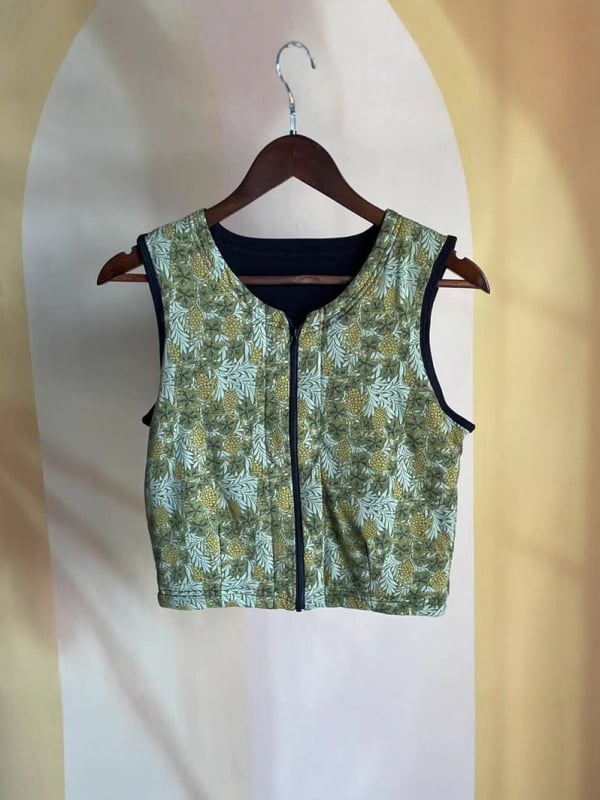 Дамска копринена жилетка без ръкави с подкладка от 100% коприна мулберри и цип