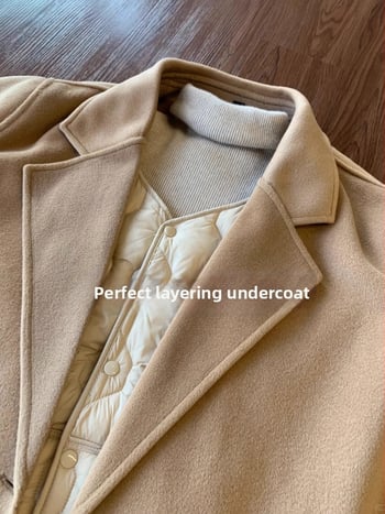 Жилетка за жени с флийс подплата, дебела за зимата 2025, къс стил, V-образно деколте