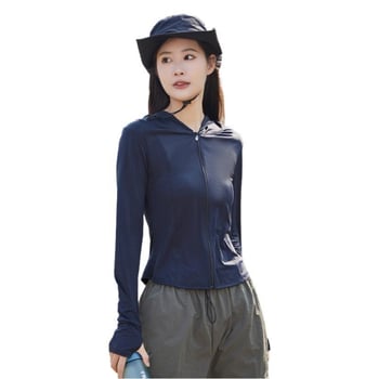 Ženska jakna s kapuljačom za vanjsku upotrebu, slim-fit, UPF50+ zaštita od sunca, lagana i prozračna najlonska tkanina