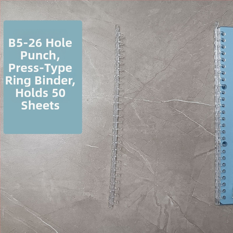 Μεταλλικός φάκελος με 26 οπές, διαφανές κλιπ, μεταλλικούς κύκλους και αξεσουάρ flip-binding – φάκελος καταγραφών