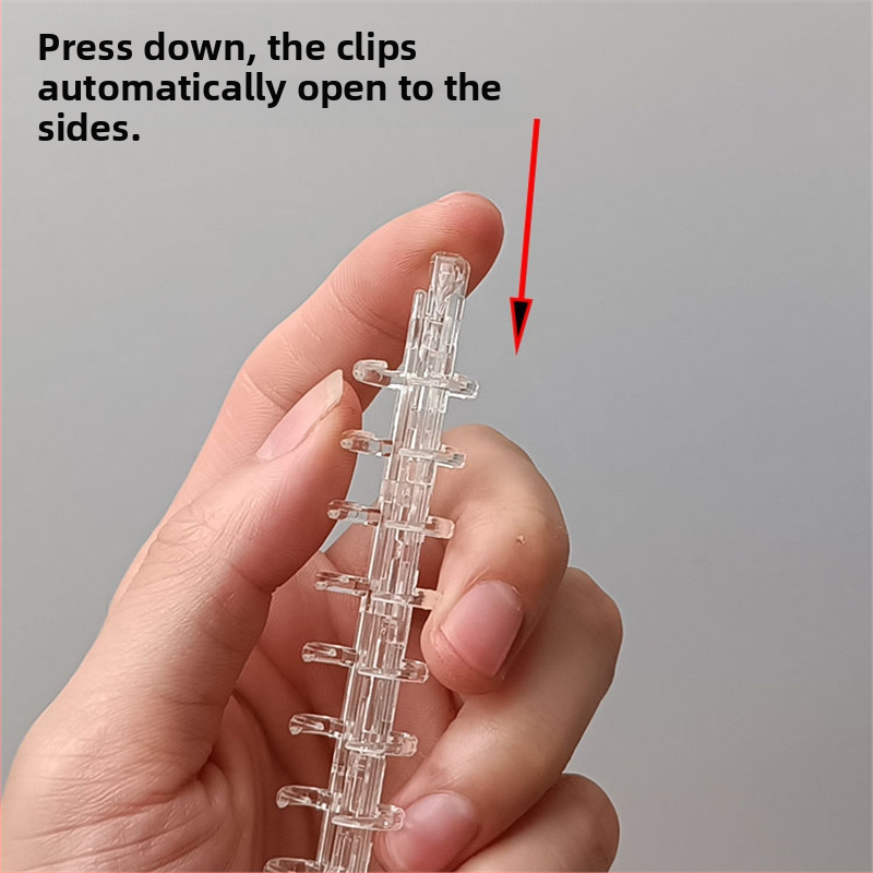 Μεταλλικός φάκελος με 26 οπές, διαφανές κλιπ, μεταλλικούς κύκλους και αξεσουάρ flip-binding – φάκελος καταγραφών