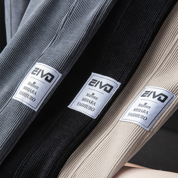 Κορεατικού στυλ φαρδιά συντομευμένα παντελόνια καθημερινής χρήσης, μέση μεσαία, ύφασμα πολυεστέρα 95%, μικροελαστικότητα