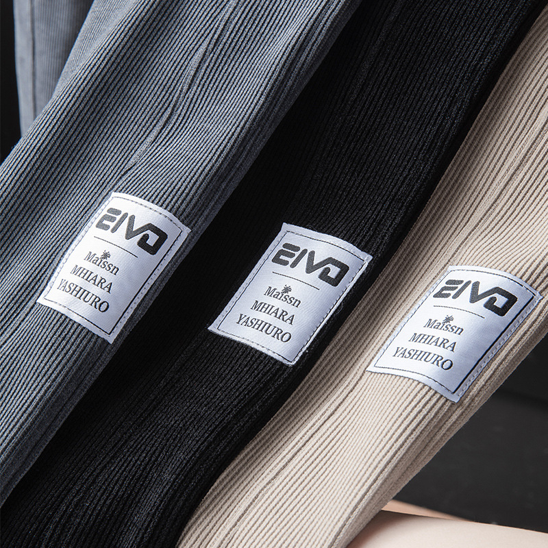 Κορεατικού στυλ φαρδιά συντομευμένα παντελόνια καθημερινής χρήσης, μέση μεσαία, ύφασμα πολυεστέρα 95%, μικροελαστικότητα