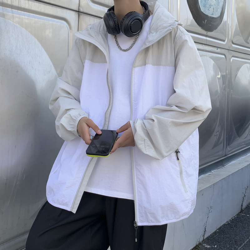 Unisex vanjski windbreaker s UV zaštitom 50+, brzo se suši, prozračan najlonski materijal, kapuljača, za vožnju biciklom i ribolov.