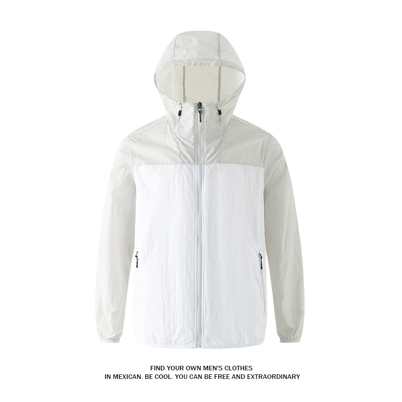 Unisex vanjski windbreaker s UV zaštitom 50+, brzo se suši, prozračan najlonski materijal, kapuljača, za vožnju biciklom i ribolov.