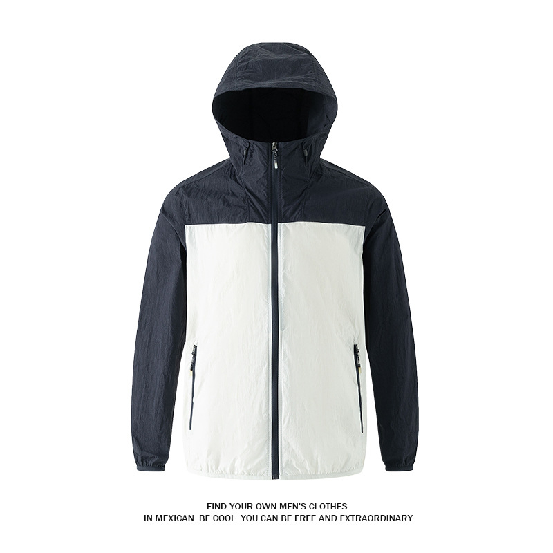 Unisex vanjski windbreaker s UV zaštitom 50+, brzo se suši, prozračan najlonski materijal, kapuljača, za vožnju biciklom i ribolov.