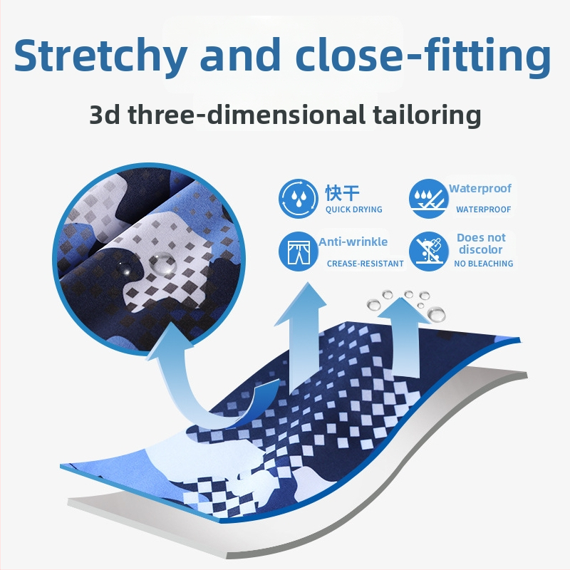 Ανδρικά μαγιό σορτς, χαλαρή εφαρμογή, γρήγορο στέγνωμα, διπλής στρώσης σχεδίαση; πολυεστέρας 90,3% / επένδυση από σπάντεξ 9,7%, βάρος 160 g