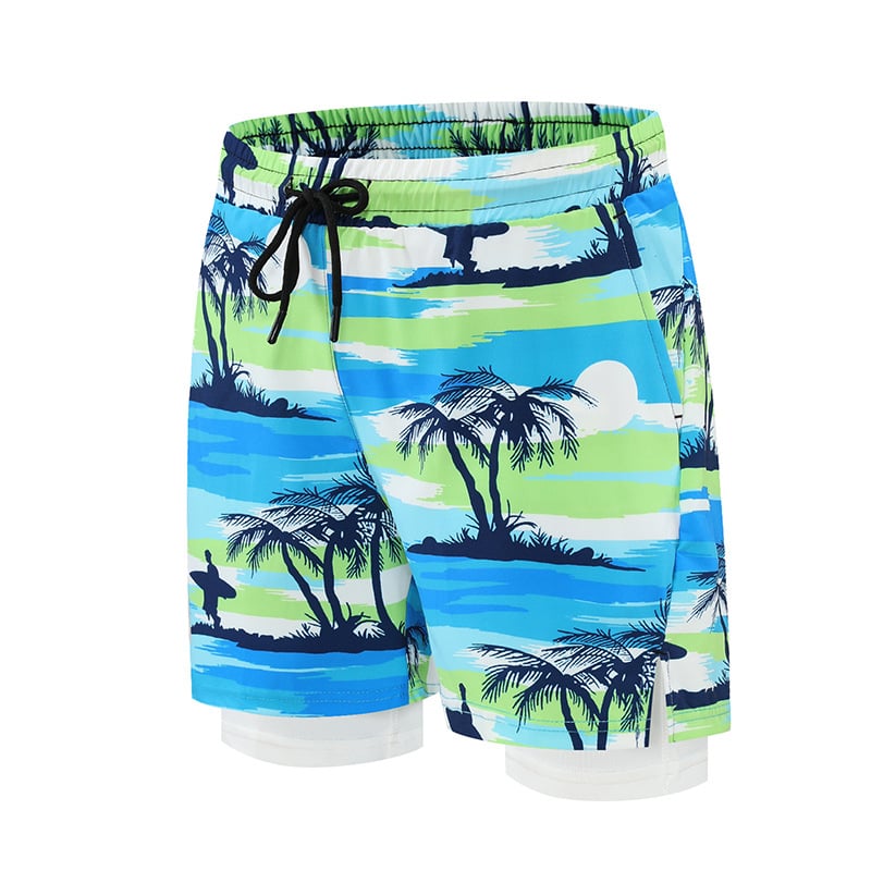 Ανδρικά μαγιό σορτς, χαλαρή εφαρμογή, γρήγορο στέγνωμα, διπλής στρώσης σχεδίαση; πολυεστέρας 90,3% / επένδυση από σπάντεξ 9,7%, βάρος 160 g