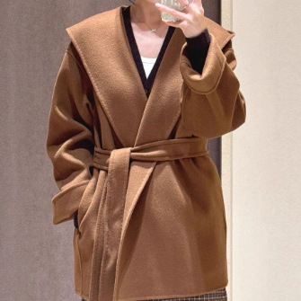 Ženski vuneni kaput, srednja duljina, dvostruko kopčanje, elegantan gradski stil
