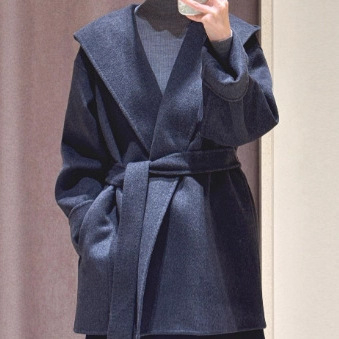 Ženski vuneni kaput, srednja duljina, dvostruko kopčanje, elegantan gradski stil