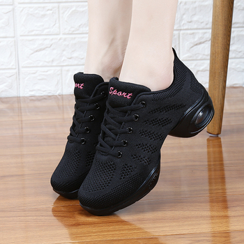 Танцови обувки за лято с дишаща мрежеста горна част, женски модел, PU подметка, леки, бързосъхнещи