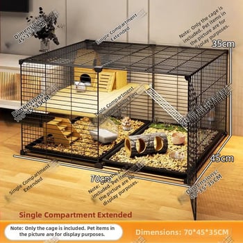 Fém hörcsögketrec kétszintes tájépítő platformával, termékkód 77nx2ayc, hörcsögöknek, nem importált.